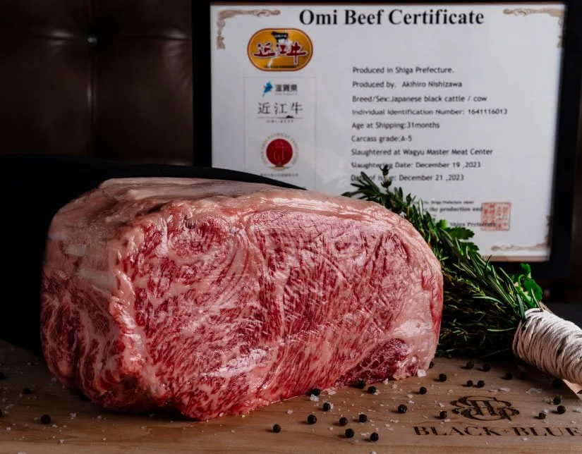 Premium Omi Wagyu at Black and Blue