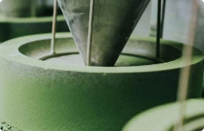 Traditional matcha grinding