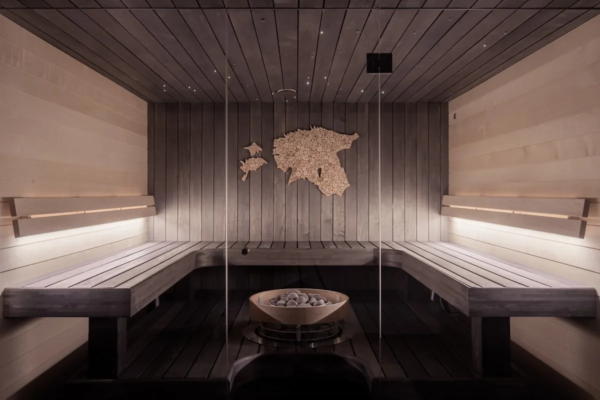 Cedar sauna interior