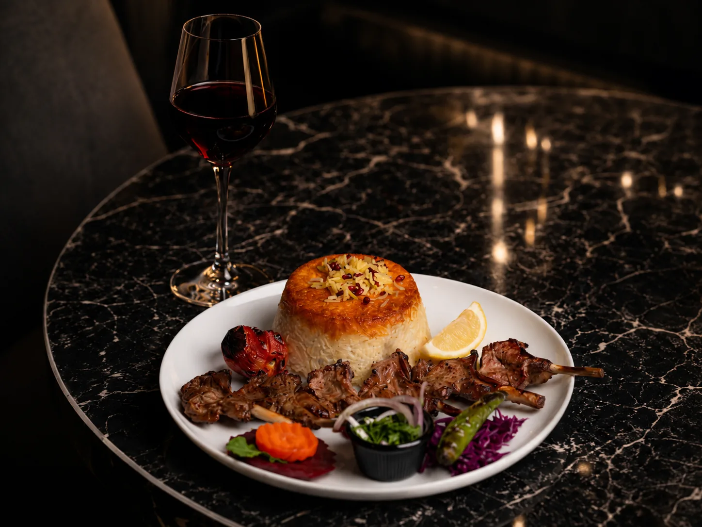 Persian lamb chops and saffron rice