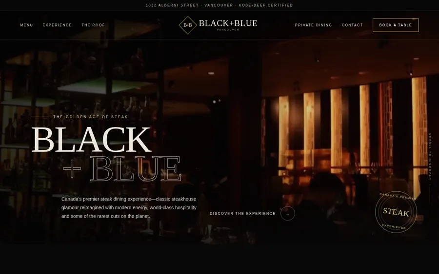 Black+Blue Vancouver website designed by CANDIMA