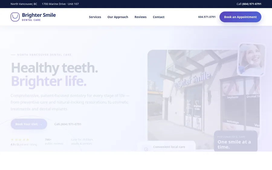 Brighter Smile website designed by CANDIMA