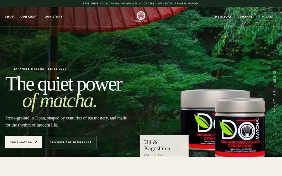 DōMatcha website designed by CANDIMA