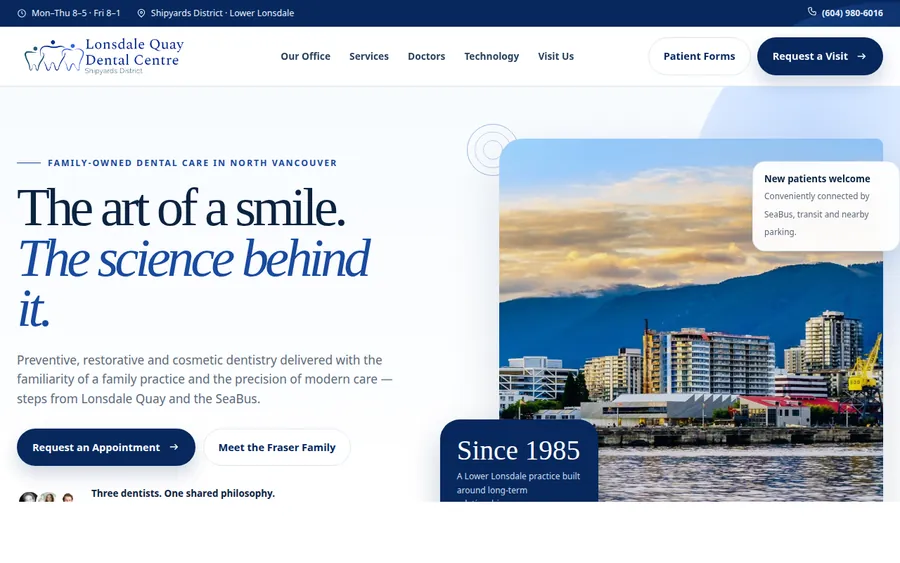 Lonsdale Quay Dental website designed by CANDIMA