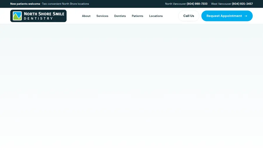 North Shore Smile Dentistry website designed by CANDIMA