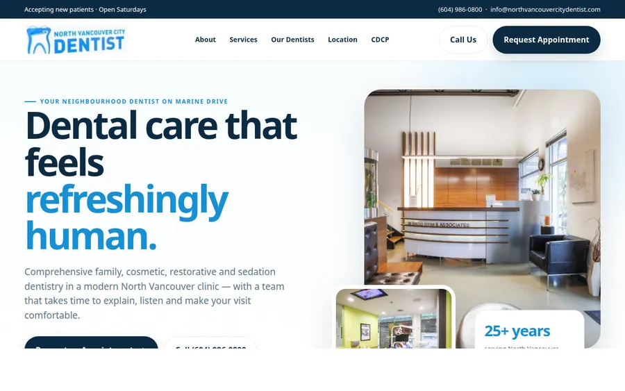 North Vancouver City Dentist website designed by CANDIMA