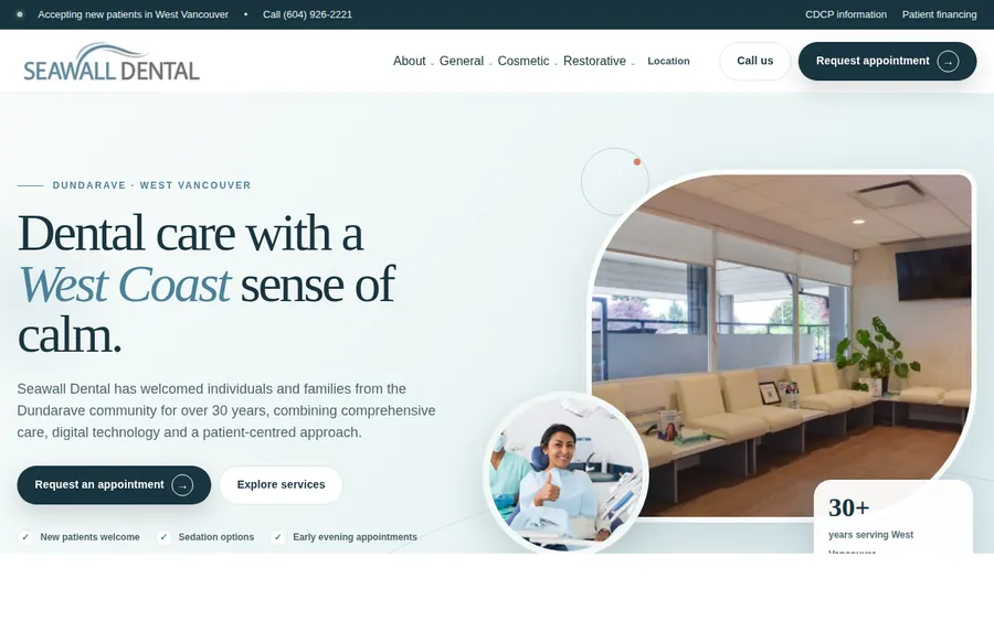 Seawall Dental website designed by CANDIMA