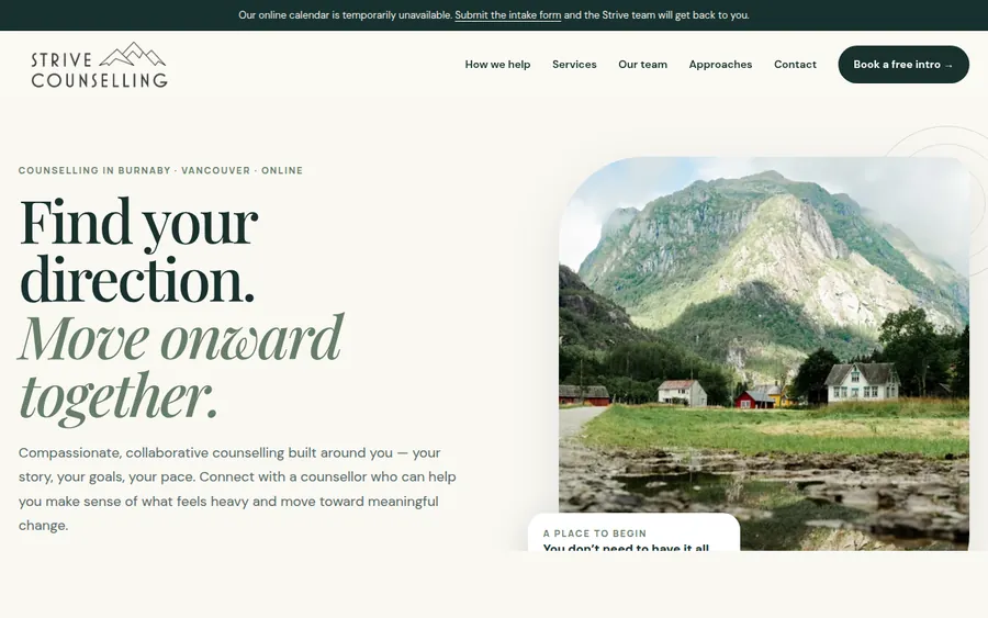 Strive Counselling website designed by CANDIMA